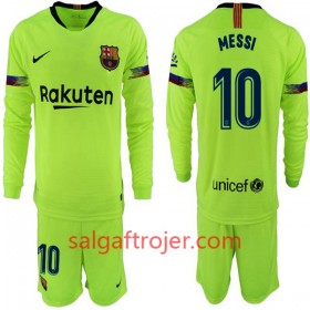 FC Barcelona Fodboldtrøjer Messi 10 Børn Udebanesæt 2018/19 Langærmet